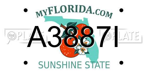 A3887I Florida License Plate