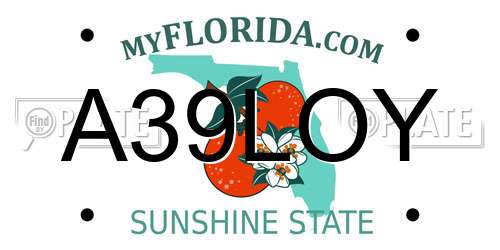 A39LOY Florida License Plate