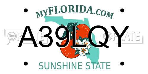 A39LQY Florida License Plate