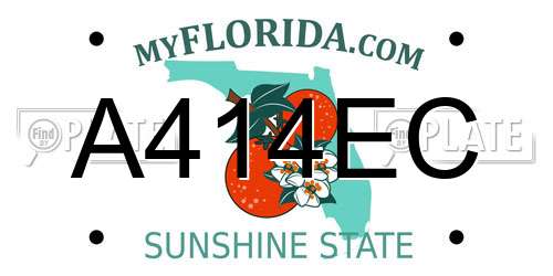 A414EC Florida License Plate