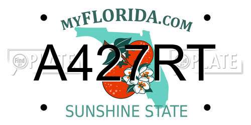 A427RT Florida License Plate