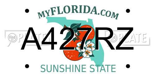 A427RZ Florida License Plate