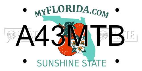 A43MTB Florida License Plate