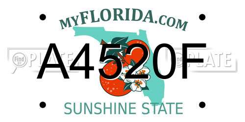 A4520F Florida License Plate