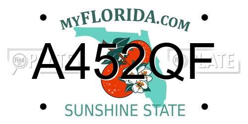 A452QF Florida License Plate