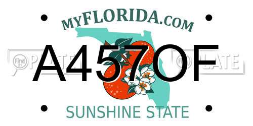 A457OF Florida License Plate
