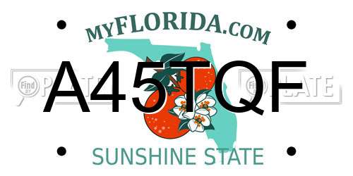 A45TQF Florida License Plate