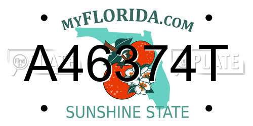 A46374T Florida License Plate