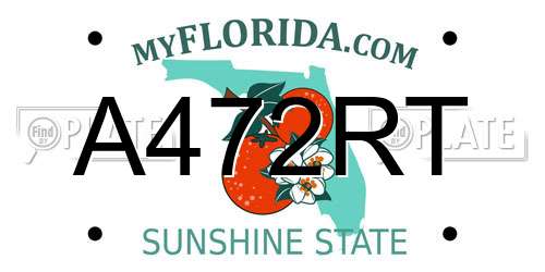 A472RT Florida License Plate