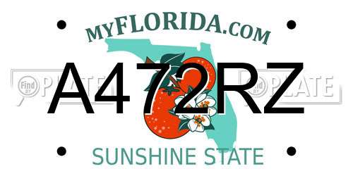 A472RZ Florida License Plate