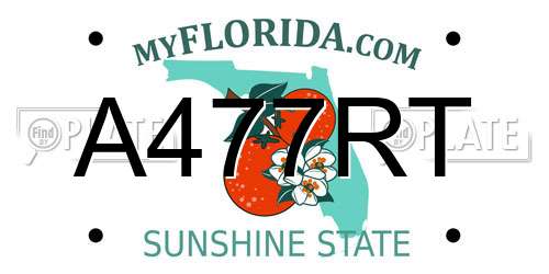 A477RT Florida License Plate