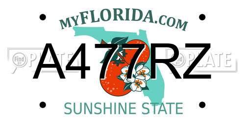 A477RZ Florida License Plate