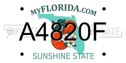 A4820F Florida License Plate