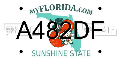 A482DF Florida License Plate