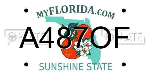 A487OF Florida License Plate