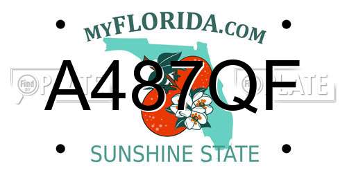 A487QF Florida License Plate