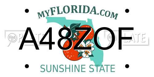 A48ZOF Florida License Plate