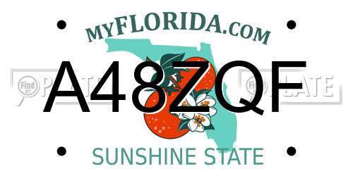 A48ZQF Florida License Plate