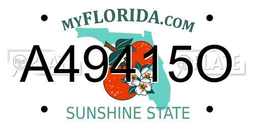 A49415O Florida License Plate