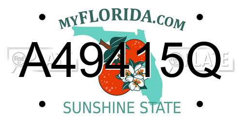 A49415Q Florida License Plate
