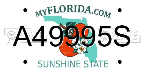 A49995S Florida License Plate