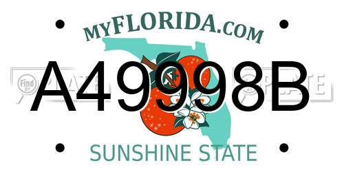 A49998B Florida License Plate