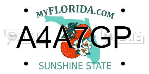A4A7GP Florida License Plate