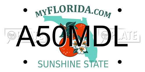 A50MDL Florida License Plate