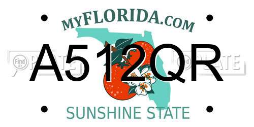 A512QR Florida License Plate