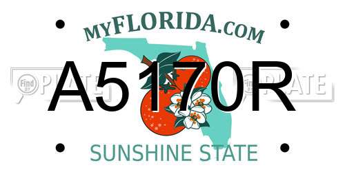 A5170R Florida License Plate