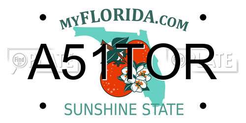 A51TOR Florida License Plate