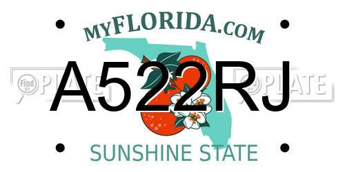 A522RJ Florida License Plate