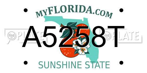 A5258T Florida License Plate
