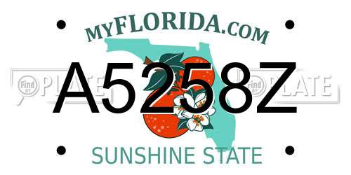 A5258Z Florida License Plate
