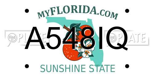 A548IQ Florida License Plate