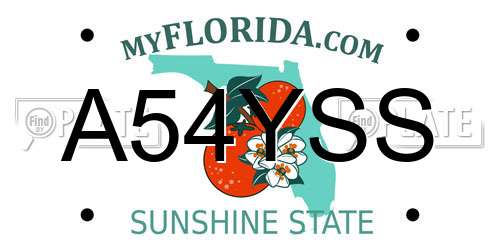 A54YSS Florida License Plate
