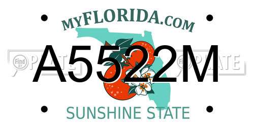 A5522M Florida License Plate