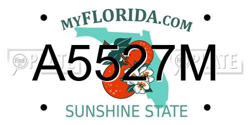 A5527M Florida License Plate