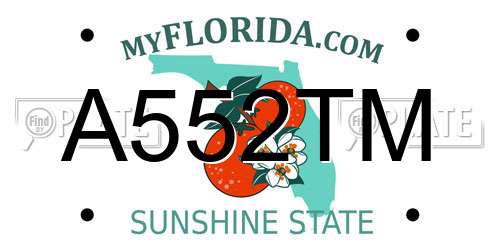 A552TM Florida License Plate