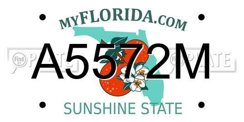A5572M Florida License Plate