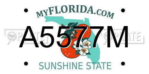 A5577M Florida License Plate