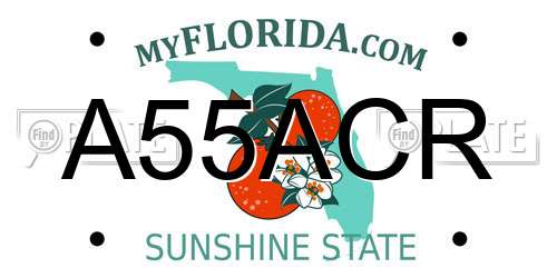 A55ACR Florida License Plate