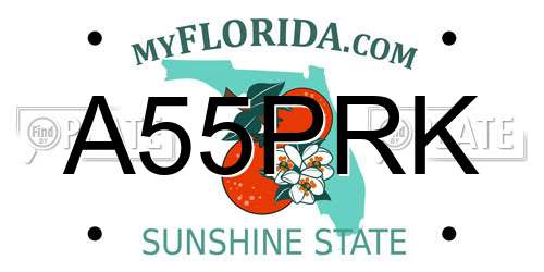 A55PRK Florida License Plate