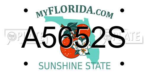 A5652S Florida License Plate