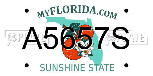 A5657S Florida License Plate