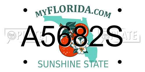 A5682S Florida License Plate