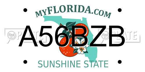 A56BZB Florida License Plate