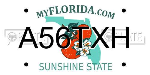 A56TXH Florida License Plate