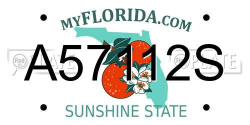 A57112S Florida License Plate
