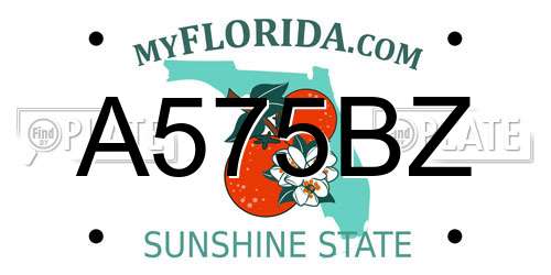 A575BZ Florida License Plate